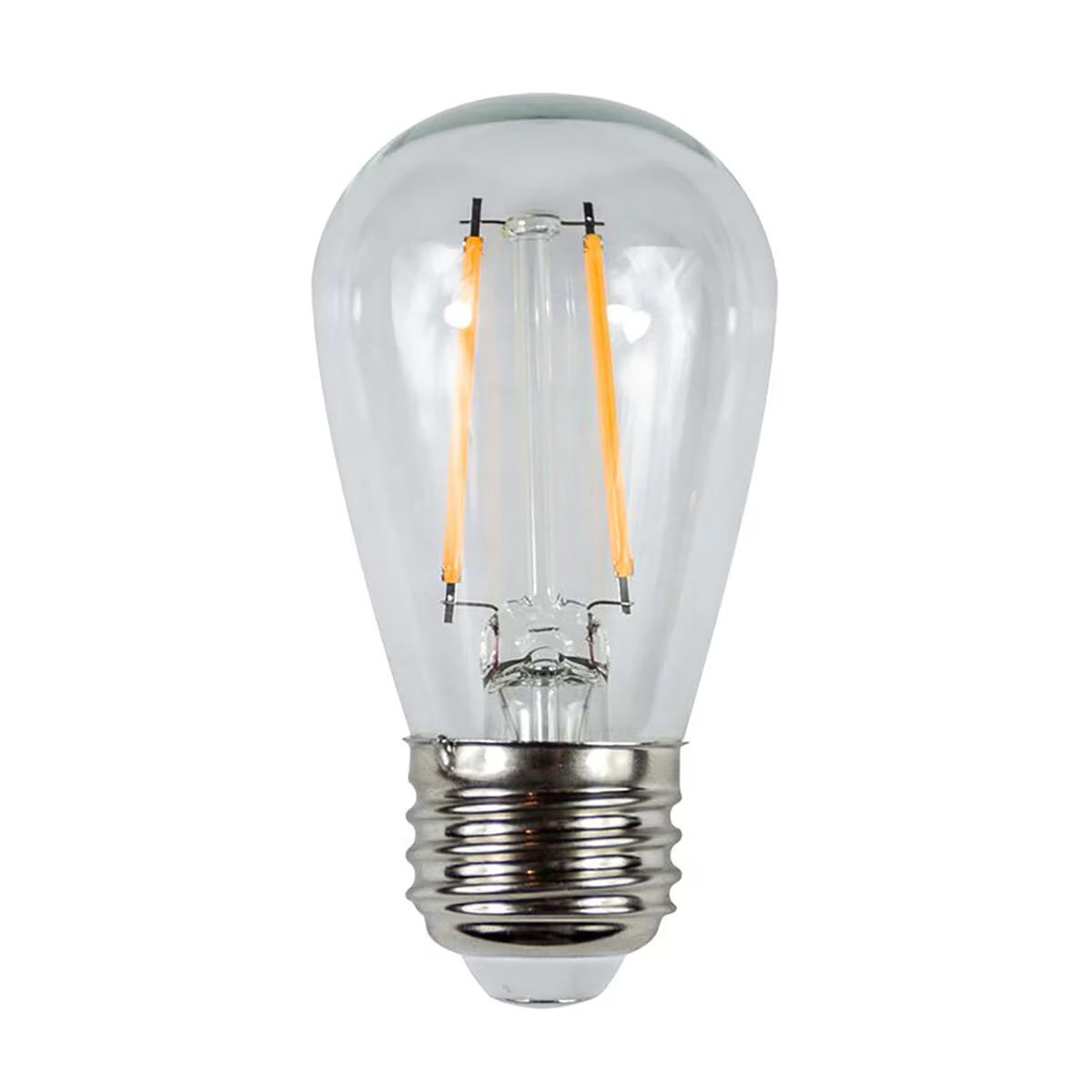 S14-FIL-EDGE-2.5-2700-120  Brilliance LED 2.5W Edge Filament Lamp 110V - 130V Clear 2700K Bulb, Dimensions: 1-7/9 in. x 2-1/3 in.
