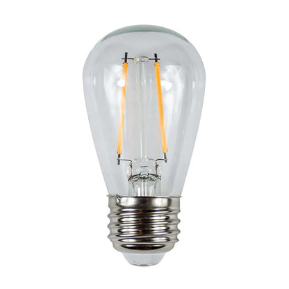 S14-FIL-EDGE-2.5-2700-120  Brilliance LED 2.5W Edge Filament Lamp 110V - 130V Clear 2700K Bulb, Dimensions: 1-7/9 in. x 2-1/3 in.