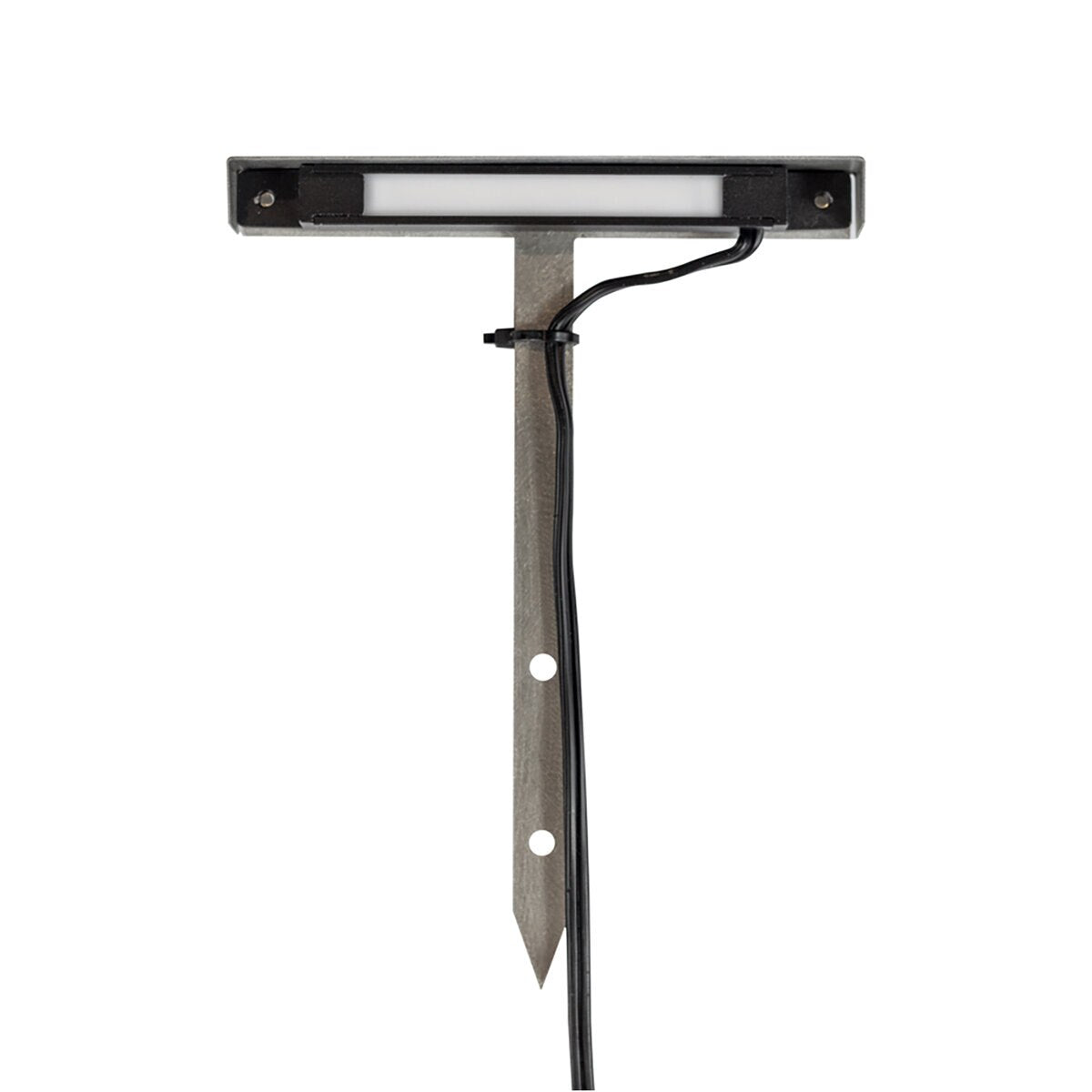 Brilliance-TEE-WALL-3000-BR-BLK- Tee Wall Wash Light Ground Spike Black Brass (Cerakote) Light Bar Shield & Integrated 3000K Light Bar
