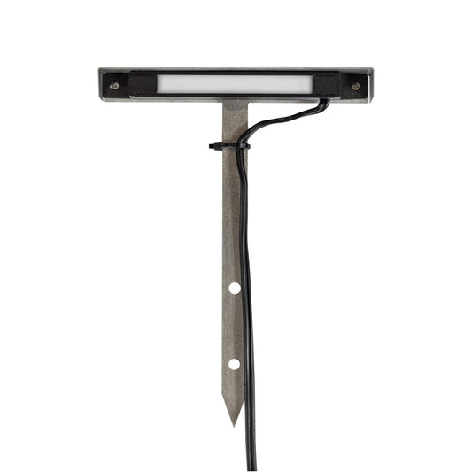 Brilliance-TEE-WALL-3000-BR-BLK- Tee Wall Wash Light Ground Spike Black Brass (Cerakote) Light Bar Shield & Integrated 3000K Light Bar