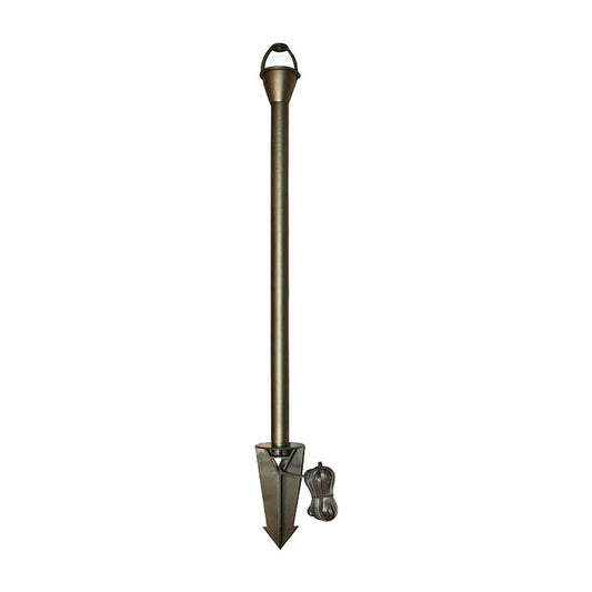 ABR Lighting -1-APL-STEM-18-STEM Series Path Light with Antique Brass Finish, 18 in. Height, 1 Lamp, 16/2 Wire Ground Stake