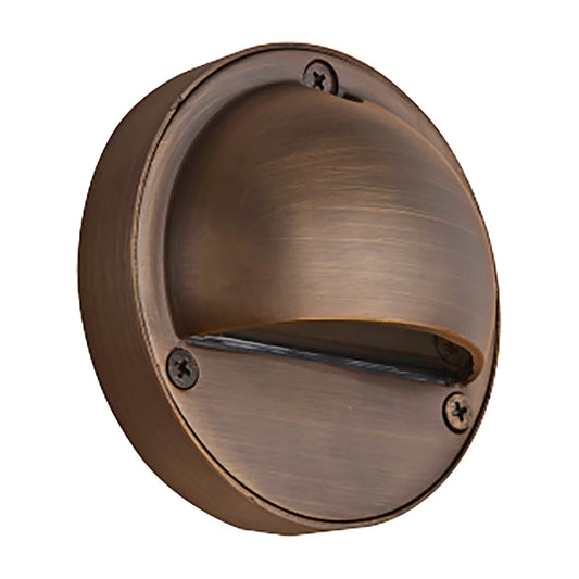 1-SDL-01   ABR Lighting El Greco Deck Light Bi-Pin G4 LED Lamp Antique Brass Solid Brass Housing 2 in. x 3-3/4 in.