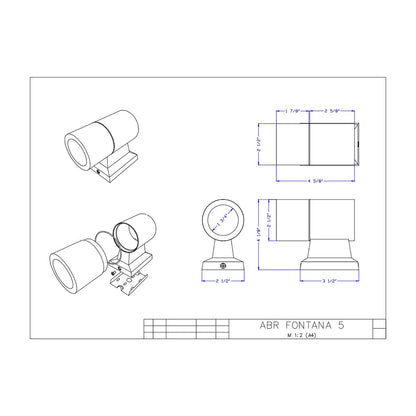 ABR Lighting Fontana-5 MR16 Half-Specialty Lamp 12V Dimmable Antique Brass Finish, 4-1/4 in. x 2-1/2 in. x 5 in.
