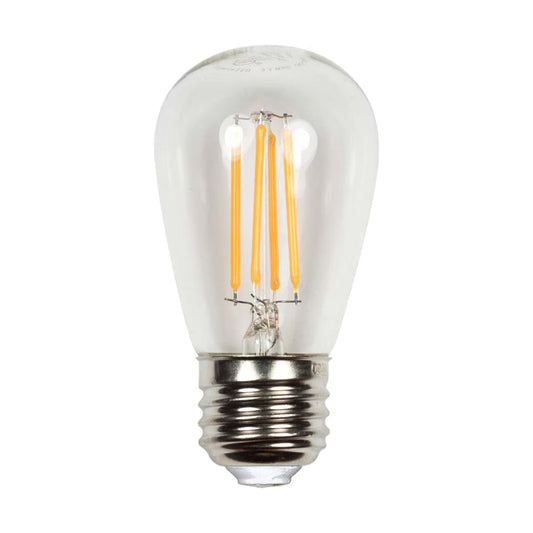 S14-FIL-EDGE-2-2700-12  Brilliance LED 2W S14 Low Voltage Filament Lamp, 12V, 2700K, Clear Finish, Dimensions: 3-1/4 in. x 2-1/3 in. x 1-7/9 in.
