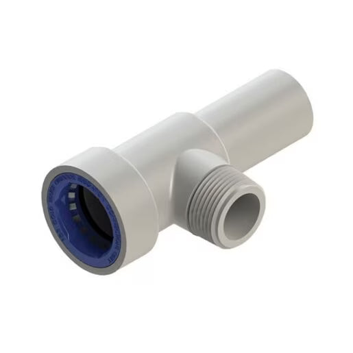 HydroRain PVCL-476-010   PVC Lock Sch 40 PVC Manifold Tee 1 in. Push Lock x MIPT x Spigot
