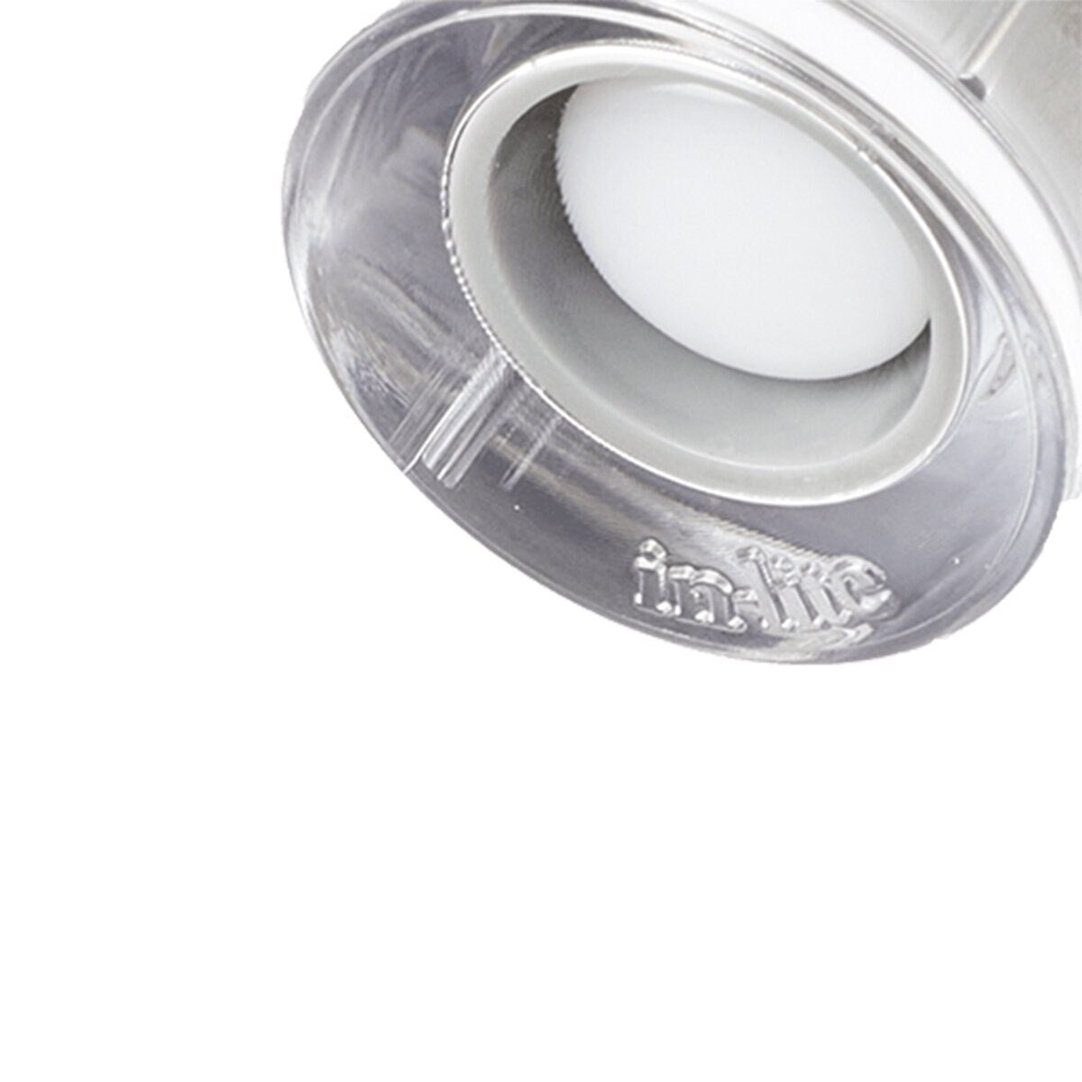 In - Lite Fusion 22 Well Light Fusion 22 Series 12V Silver 1.26 In X 0.87 in. 0.2W Led 93 1 Lumen 2750K 25,000 Hrs. 96 Degree Ground Mount 23.62 in. Polycarbonate 1 Lamp