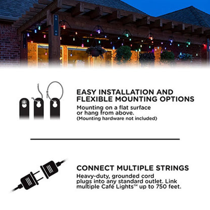 Jasco 66900 Pro Seasons Cafe Lights RGBW Remote Controlled 48 ft.