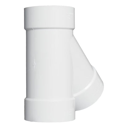 4P08  NDS PVC S&D 45 Deg. Wye HUB x HUB x HUB White 4 in.