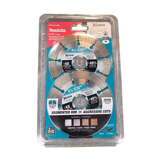 Makita X-Lock 4.5 in. Segmented Masonry Diamond Blade (2 Pack)