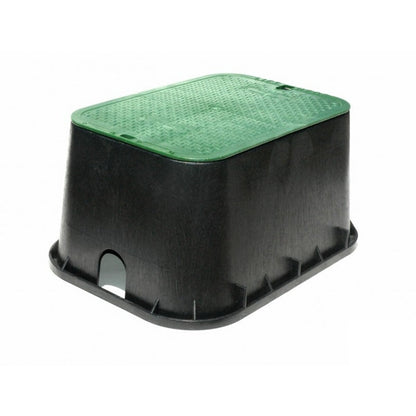 NDS Standard-Series Valve Box Jumbo Rectangle 13 in. x 20 in. x 12 in.H Black Box/Green Lid Overlapping ICV