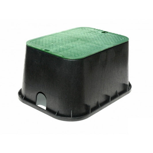 NDS Standard-Series Valve Box Jumbo Rectangle 13 in. x 20 in. x 12 in.H Black Box/Green Lid Overlapping ICV