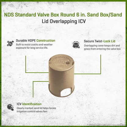 NDS Standard Valve Box Round 6 in. Sand Box/Sand Lid Overlapping ICV