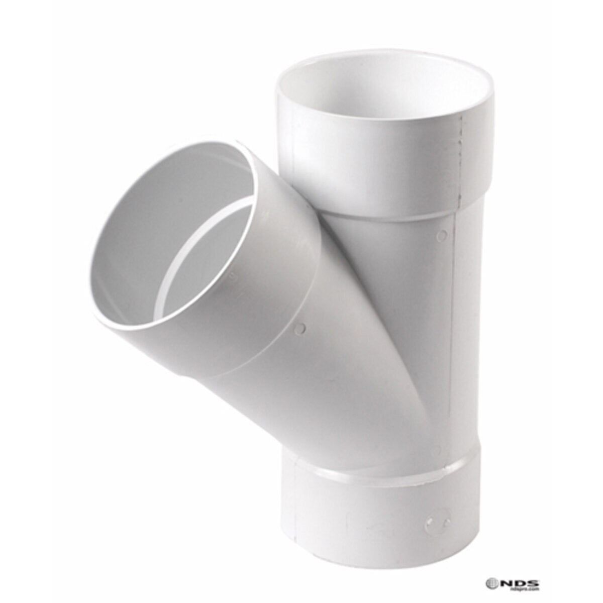 6P08   -NDS PVC S&D 45 Deg. Street Wye HUB x HUB x HUB White 6 in.