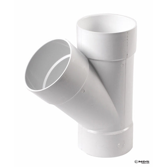 6P08   -NDS PVC S&D 45 Deg. Street Wye HUB x HUB x HUB White 6 in.