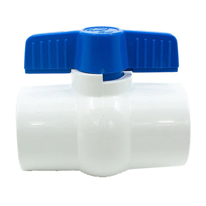 V10461N Lasco 461 Series Ball Valve Sch 40 PVC White 1 in. Slip Blue EPDM Handle