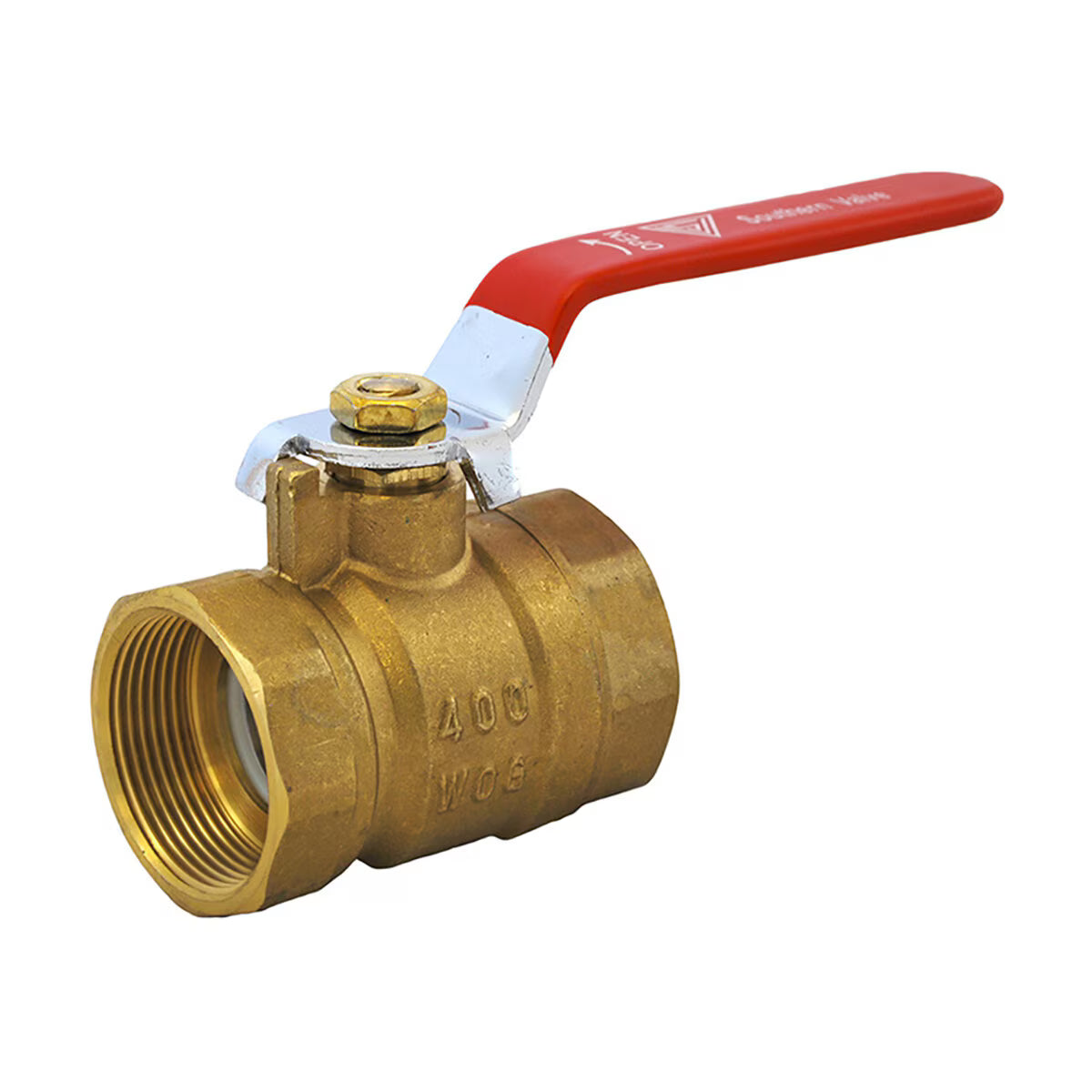 Bugatti Ball Valve Standard Port FIP x FIP 2 in. Forged Brass Steel Handle Zinc Plated