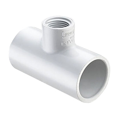 402-156  Spears Reducing Tee White Sch 40 PVC 1-1/4 in. x 1 in. x 1/2 in. Socket x Socket x Fipt