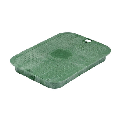 NDS Standard Valve Box Lid Rectangle 14 in. x 17 in. Overlapping Green Polyethylene ICV Lid Only