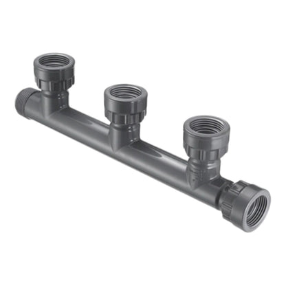 Spears 3-Port Manifold Tee 1 in. Swivel x MIPT x 3-Swivel with O-Ring
