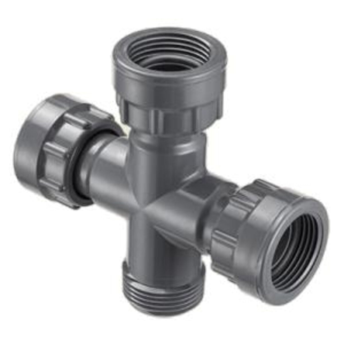 Spears Manifold Cross 1 in. Swivel x MIPT x Swivel x Swivel with O-Ring