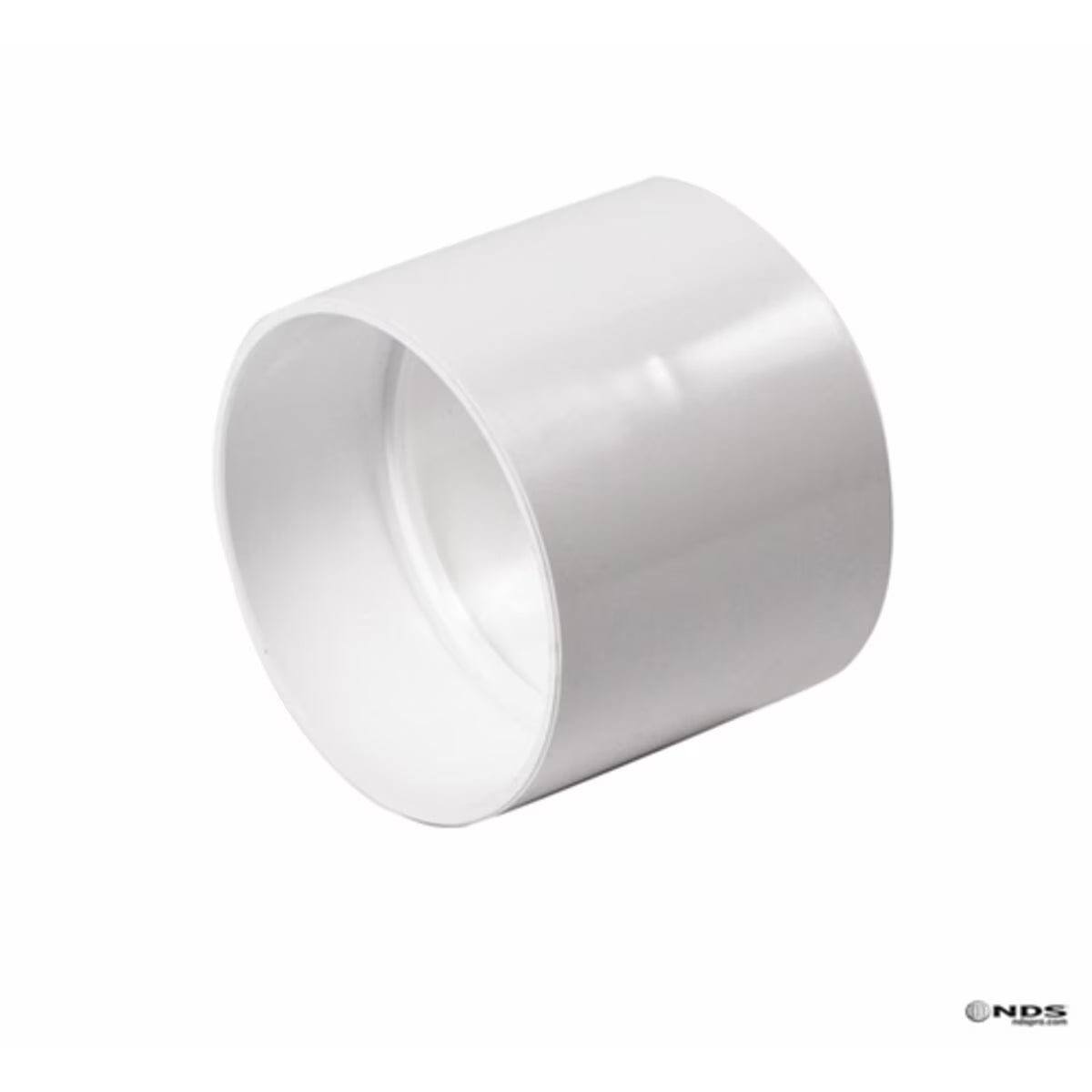 4P05  NDS PVC S&D Coupling HUB x HUB White 4 in.