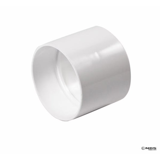 4P05  NDS PVC S&D Coupling HUB x HUB White 4 in.