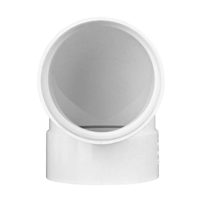 4P02  -NDS PVC S&D 90 Deg. Elbow HUB x HUB White 4 in.