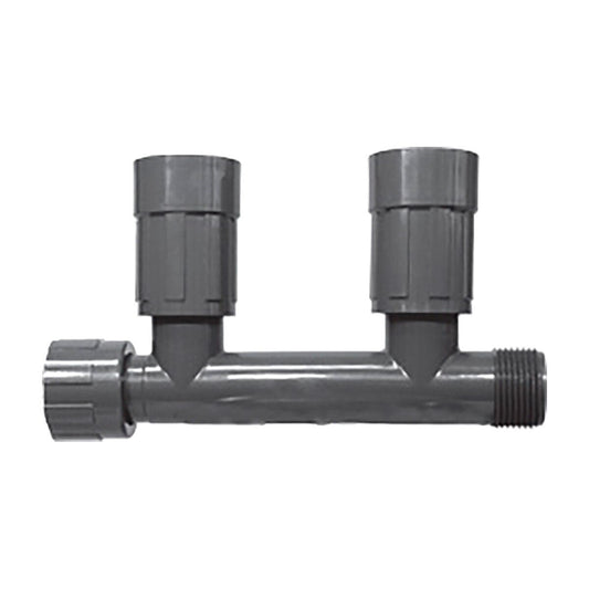 1201-210 -Lasco Double Tee UltraZone Series Black PVC 1 in. Nut x Mthd x Fvconn