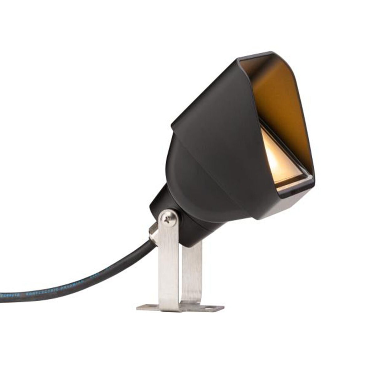 FX LC LED Wall Wash Light 11.1W 3000K Flat Black Ground Mount w/ Spike