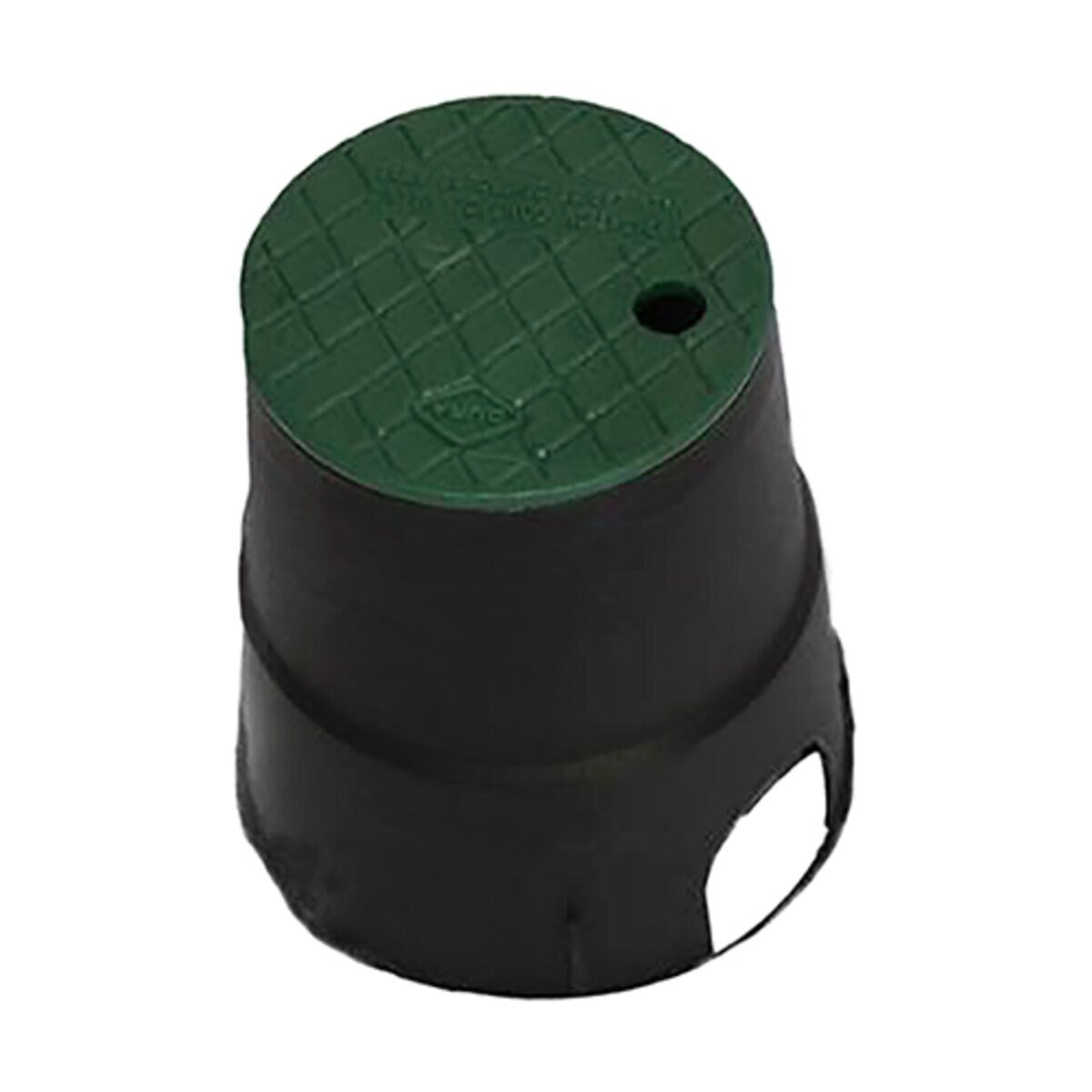 Dura Valve Box Round 6 in. Black Box w/ Green Lid Overlapping ICV