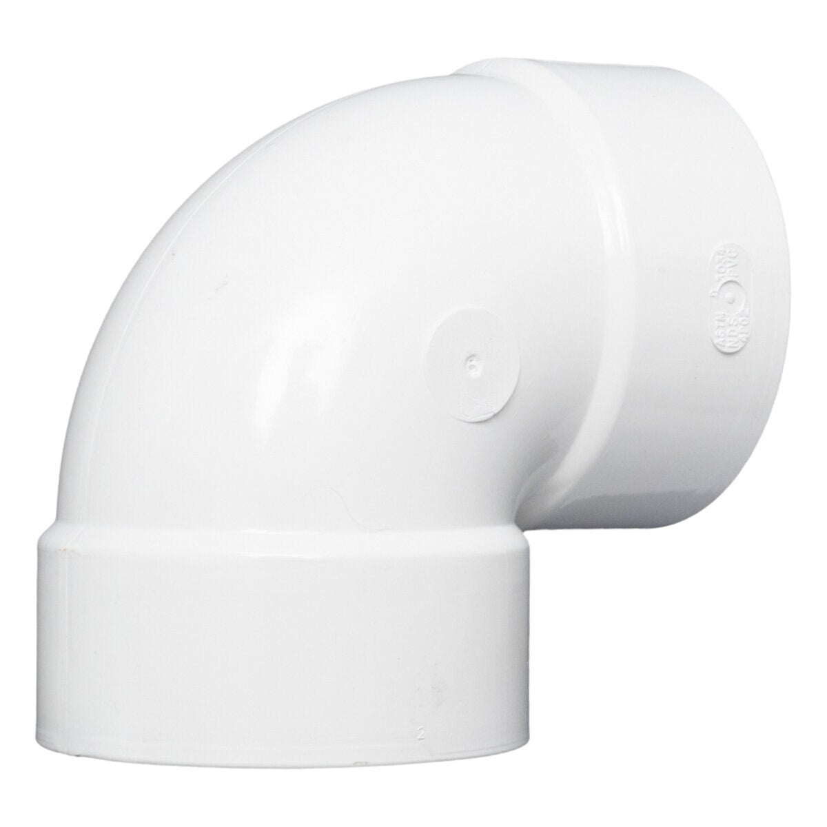 4P02  -NDS PVC S&D 90 Deg. Elbow HUB x HUB White 4 in.