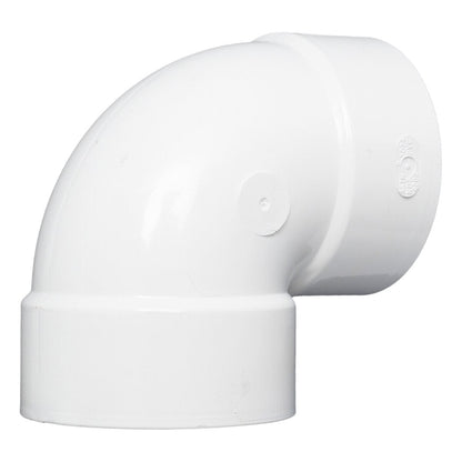 4P02  -NDS PVC S&D 90 Deg. Elbow HUB x HUB White 4 in.