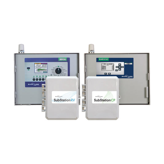Baseline Substation w/ 36 - Station 5200R - Series Powered Bicoder In 16 - Gauge Stainless - Steel Pedestal.