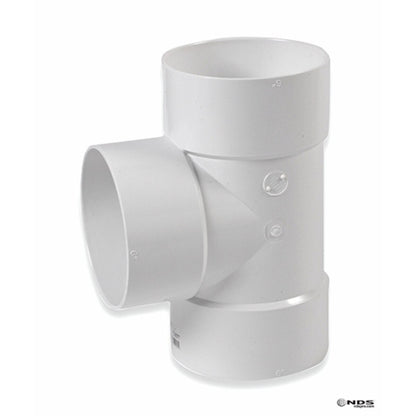 NDS PVC S&D Tee HUB x HUB x HUB White 8 in.
