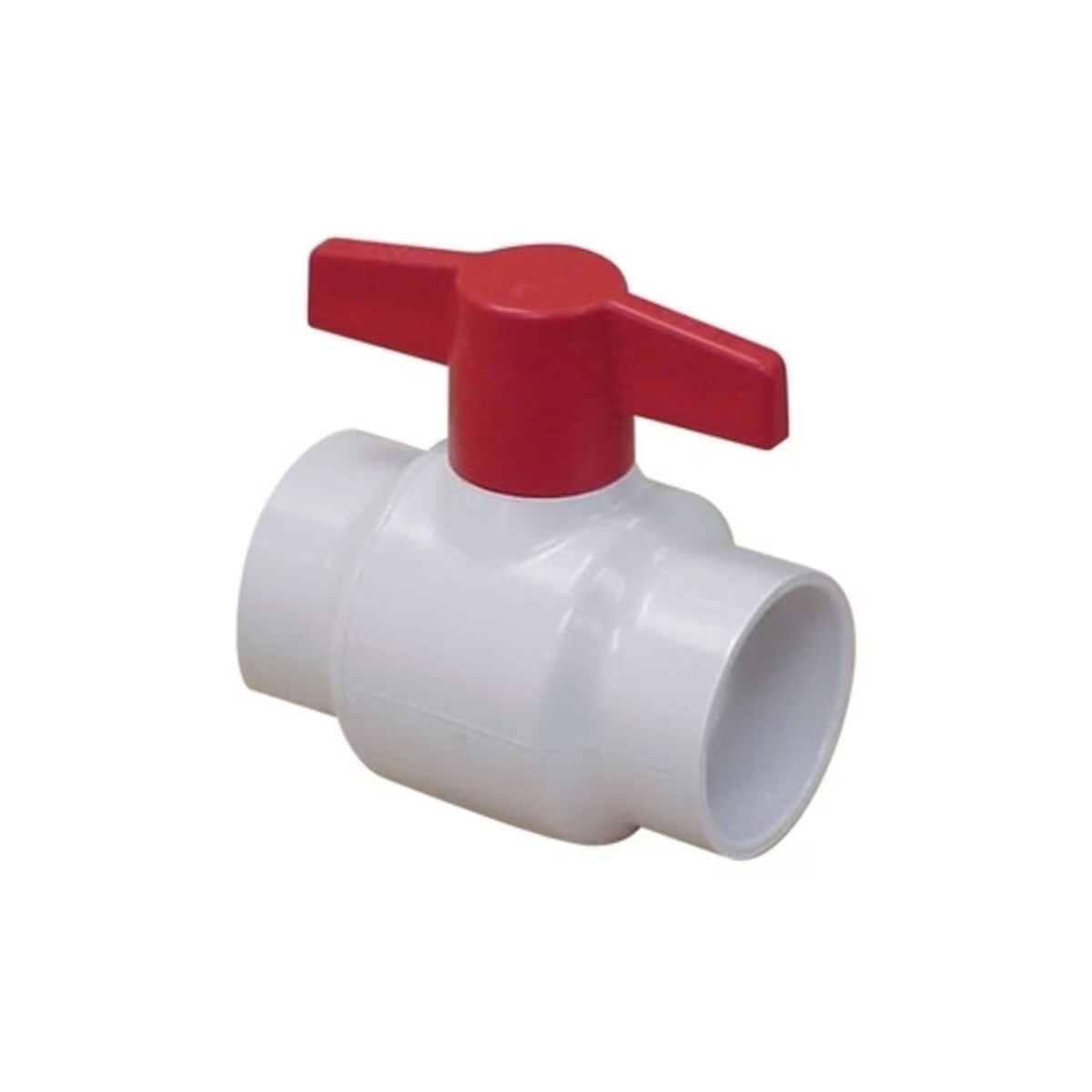 Spears Cold Water White PVC Ball Valve 1/2 in. Socket w/ Red Handle & EPDM O-Rings