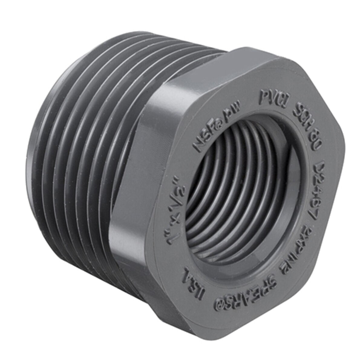 839-251 Sch 80 PVC Reducer Bushing Flush Style 2 in. x 1-1/2 in. MIPT x FIPT | Spears