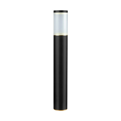 OLYMPIC-BK-NL  Olympic Bollard 16 in. Frosted Acrylic & Brass + Black Cerakote® w/MR16 Socket NL