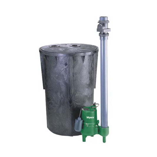 SR1830-23-2 Myers Srm4 Submersible Packaged Sewage System 30 Gal Basin 95 Gpm 4/10 HP 115V Auto/Float Switch w/ 10 ft. Cord Cast Iron