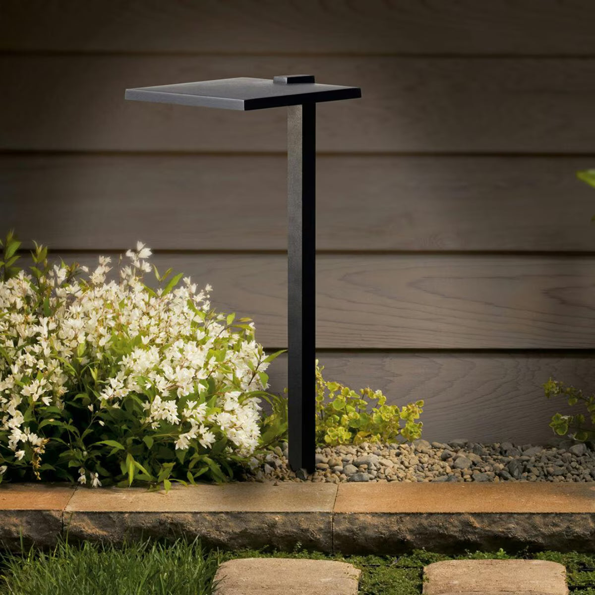Kichler 16197BKT30  8 in. Shallow Shade Path Light Black Finish 3000K