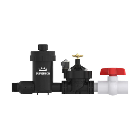 Superior 1 in. Control Zone Kit - includes: SPV100, 40psi regulated 200 mesh basket filter, SCH 40 1 in. MNPT x 1 in. FNPT ball valve