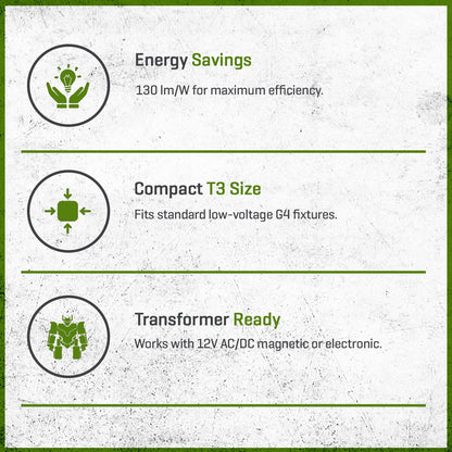 Unique Flex Gold LED T3 Bi-Pin Lamp, 4 Watt, 2700K Warm White, 520 Lumens, Dimmable, Aluminum Housing