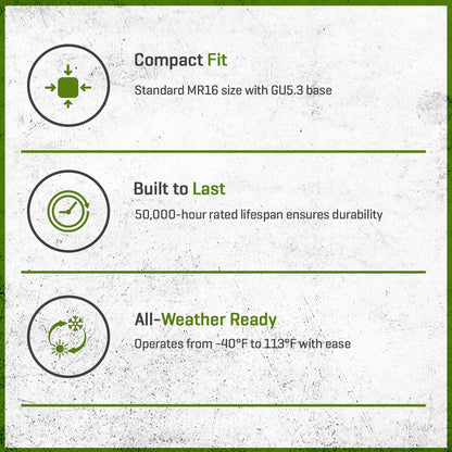 FLEX GOLD LED, 2 WATT, MR16, FLOOD, 3000K