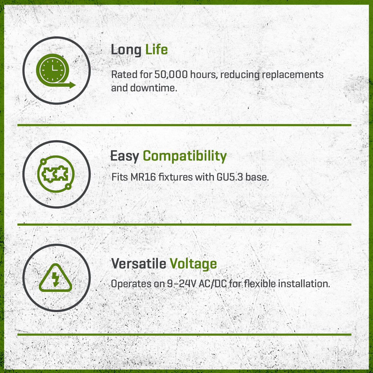 Unique Flex Gold LED MR16 Flood Lamp 5 Watt 2700K Warm White Dimmable 531 Lumens