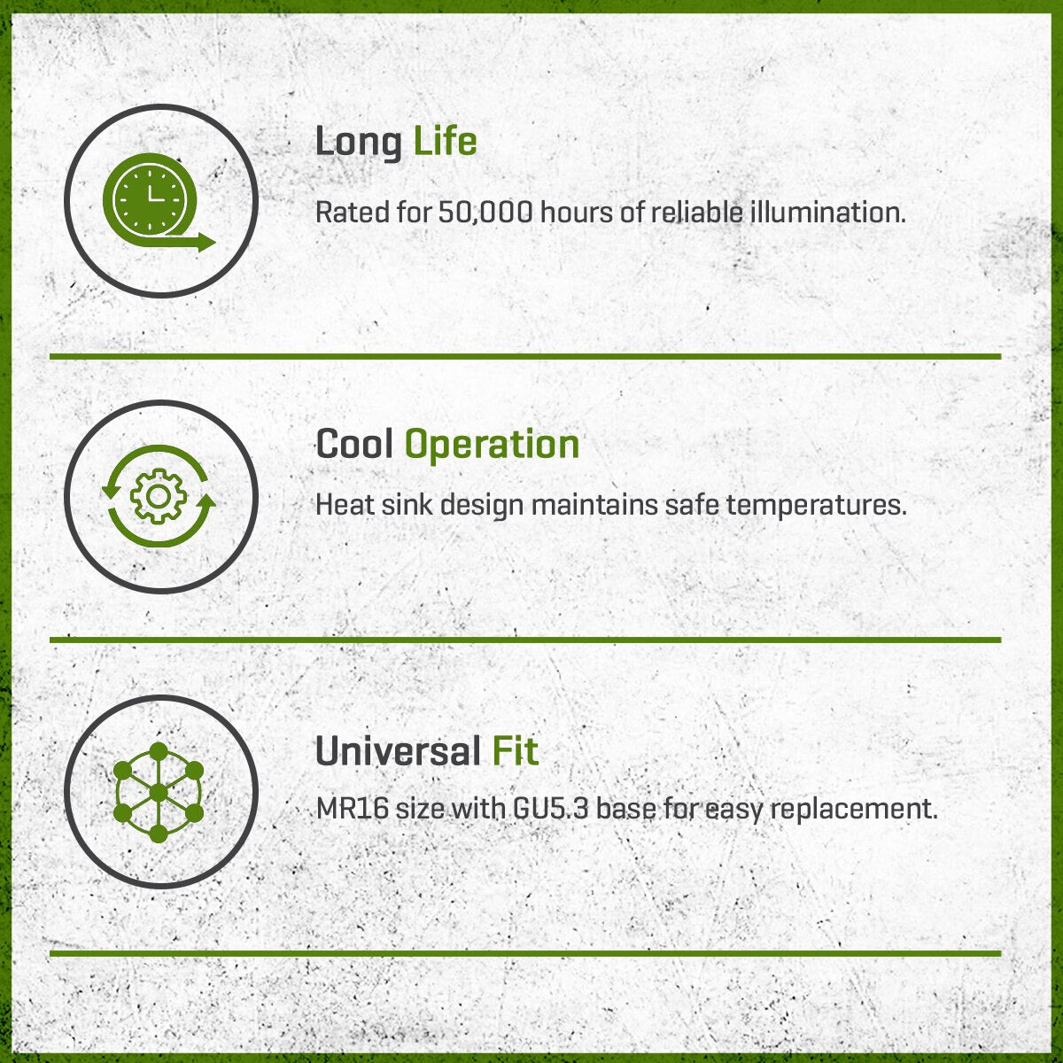 FLEX GOLD LED, 3 WATT, MR16, WIDE FLOOD, 2700K