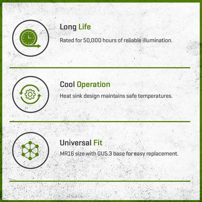 FLEX GOLD LED, 3 WATT, MR16, WIDE FLOOD, 2700K