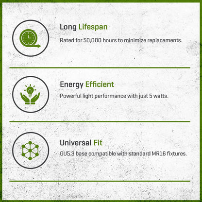 FLEX GOLD LED, 5 WATT, MR16, SPOT, 3000K