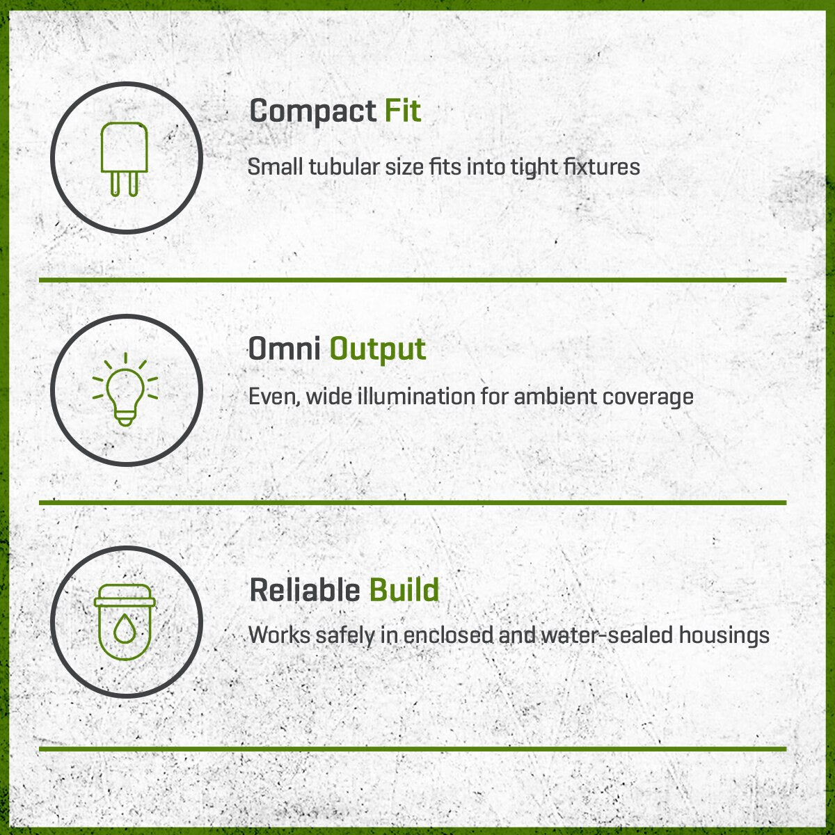 Unique T3-Micro Lamp Flex Gold Series 12V G4 Yellow, Clear Dimmable Bi-Pin 1W LED 82 Warm White 170 Lumens 2700K 20,000 hr. 1-3/5 in.