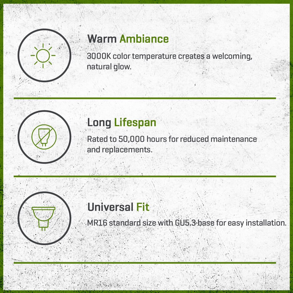 FLEX GOLD LED, 6 WATT, MR16, SPOT, 3000K