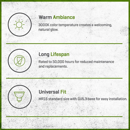 FLEX GOLD LED, 6 WATT, MR16, SPOT, 3000K