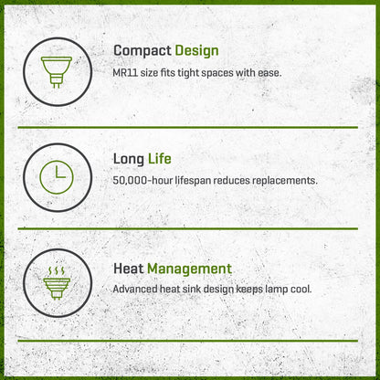 FLEX GOLD LED, 2 WATT, MR11, WIDE FLOOD, 2700K